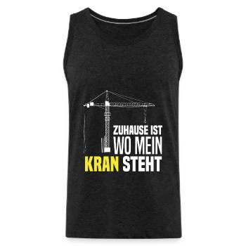 Kran Kranführer - Männer Premium Bio Tank Top - Anthrazit - Vorne - Alexander (188cm)