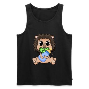 Bébé Lion - Débardeur bio Premium Homme - noir - Devant - AI Model Male 178 light (178cm)