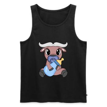 Baby Junge Ochse - Männer Premium Bio Tank Top - Schwarz - Vorne - AI Model Male 178 light (178cm)
