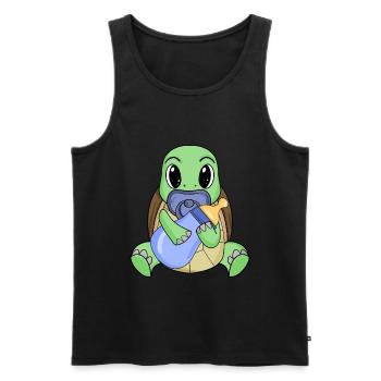 Baby Turtle - Men's Premium Organic Tank Top - black - Front - Michal (187cm)