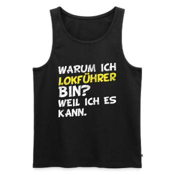Beruf & Arbeit - Lustige Lokführer Sprüche - Männer Premium Bio Tank Top - Schwarz - Vorne - AI Model Male 178 light (178cm)