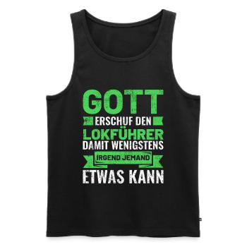 Dampflokomotive Eisenbahner Dampflok Spruch - Männer Premium Bio Tank Top - Schwarz - Vorne - AI Model Male 178 light (178cm)