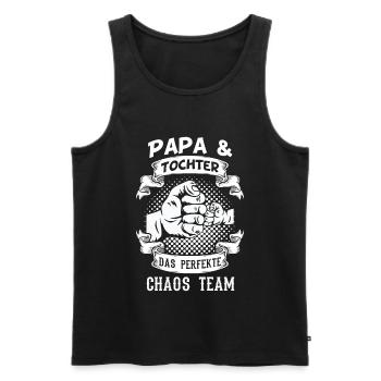 Papa & Tochter - Männer Premium Bio Tank Top - Schwarz - Vorne - Michal (187cm)