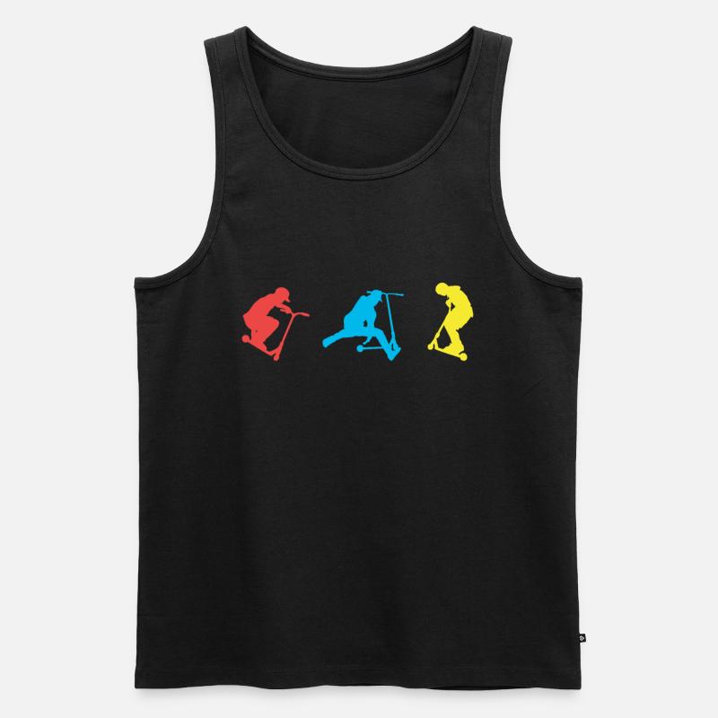 Tretroller - Männer Premium Bio Tank Top - Schwarz
