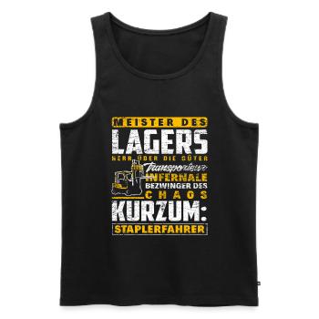 Staplerfahrer Lager Lagerist - Männer Premium Bio Tank Top - Schwarz - Vorne - Michal (187cm)