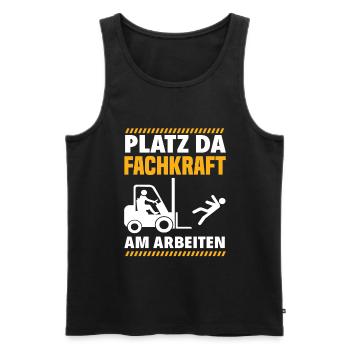 Staplerfahrer Lager Lagerarbeiter - Männer Premium Bio Tank Top - Schwarz - Vorne - Michal (187cm)
