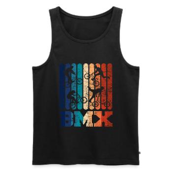 Retro BMX - Männer Premium Bio Tank Top - Schwarz - Vorne - Michal (187cm)