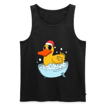 Canard de bain Noël - Débardeur bio Premium Homme - noir - Devant - AI Model Male 178 light (178cm)