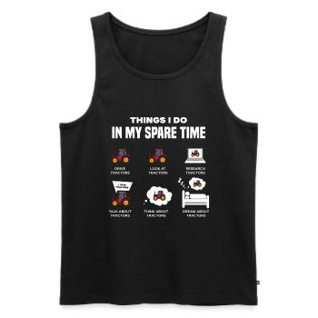 Landwirt Bauer Spruch Freizeit Traktor - Männer Premium Bio Tank Top - Schwarz - Vorne - Michal (187cm)