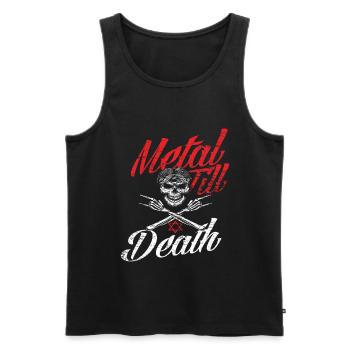 Metal Music Musician Skull - Men's Premium Organic Tank Top - black - Front - Michal (187cm)