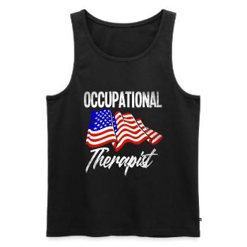 Occupational therapist America Patriot - Men's Premium Organic Tank Top - black - Front - Michal (187cm)