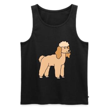 Caniche Chien Race de Chien - Débardeur bio Premium Homme - noir - Devant - AI Model Male 178 light (178cm)
