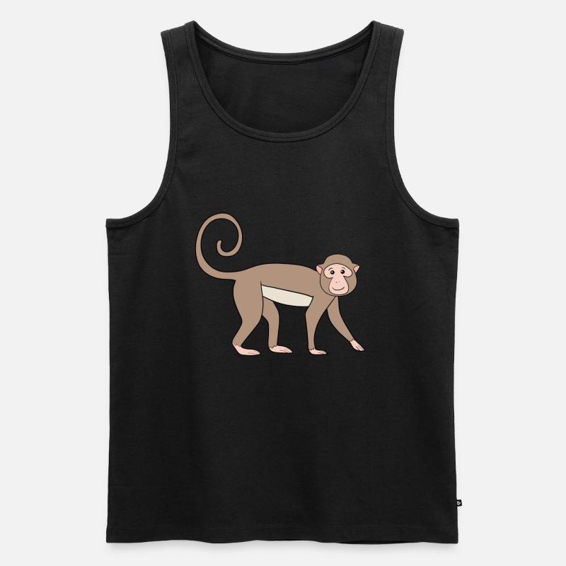 Büschelaffe Affe - Männer Premium Bio Tank Top - Schwarz