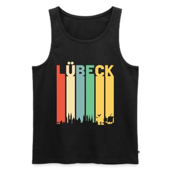 Lübeck - Männer Premium Bio Tank Top - Schwarz - Vorne - Michal (187cm)