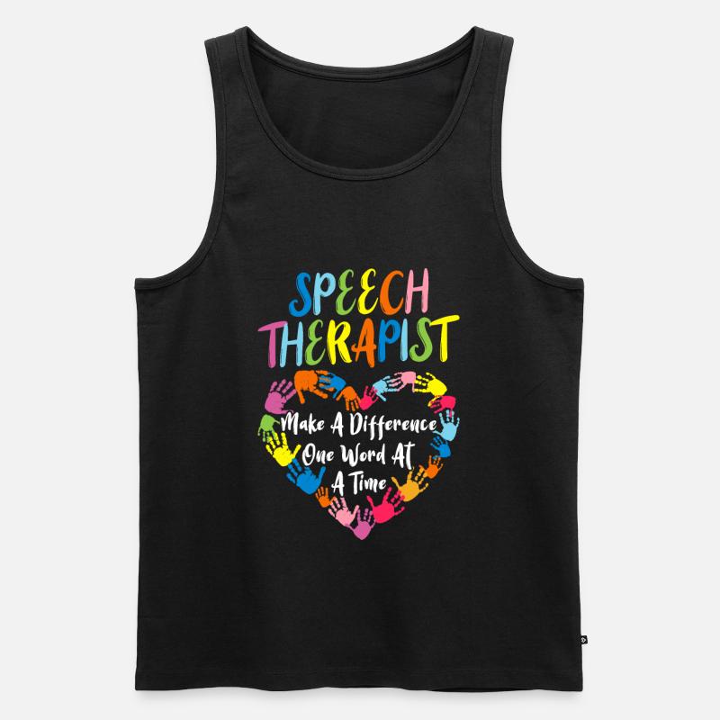 SLP Speech Language Pathologist Speechie - Männer Premium Bio Tank Top - Schwarz