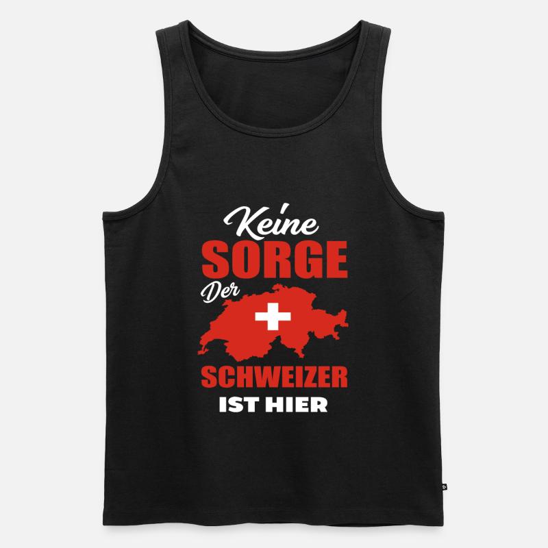 Schweizer - Männer Premium Bio Tank Top - Schwarz