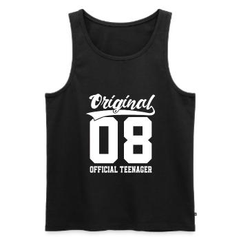 Year of birth 2008 Birthday Official teenager - Men's Premium Organic Tank Top - black - Front - Michal (187cm)