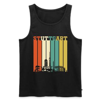 Stuttgart | Stuttgart Geschenk Skyline - Männer Premium Bio Tank Top - Schwarz - Vorne - AI Model Male 178 light (178cm)