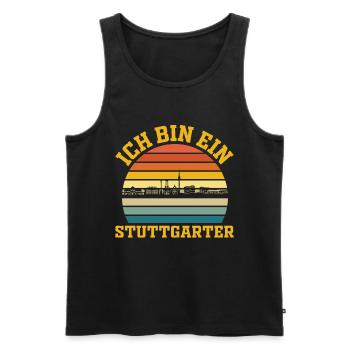 Stuttgart | Ich bin ein Stuttgarter - Männer Premium Bio Tank Top - Schwarz - Vorne - AI Model Male 178 light (178cm)