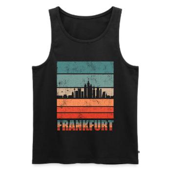 Frankfurt Skyline | Frankfurt Vintage Geschenk - Männer Premium Bio Tank Top - Schwarz - Vorne - AI Model Male 178 light (178cm)