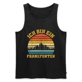 Frankfurt | Ich bin ein Frankfurter - Männer Premium Bio Tank Top - Schwarz - Vorne - AI Model Male 178 light (178cm)