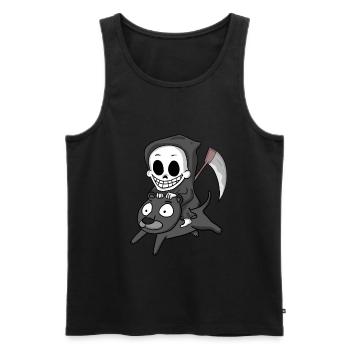 Grim Reaper and Black Panther - Men's Premium Organic Tank Top - black - Front - AI Model Male 178 light (178cm)