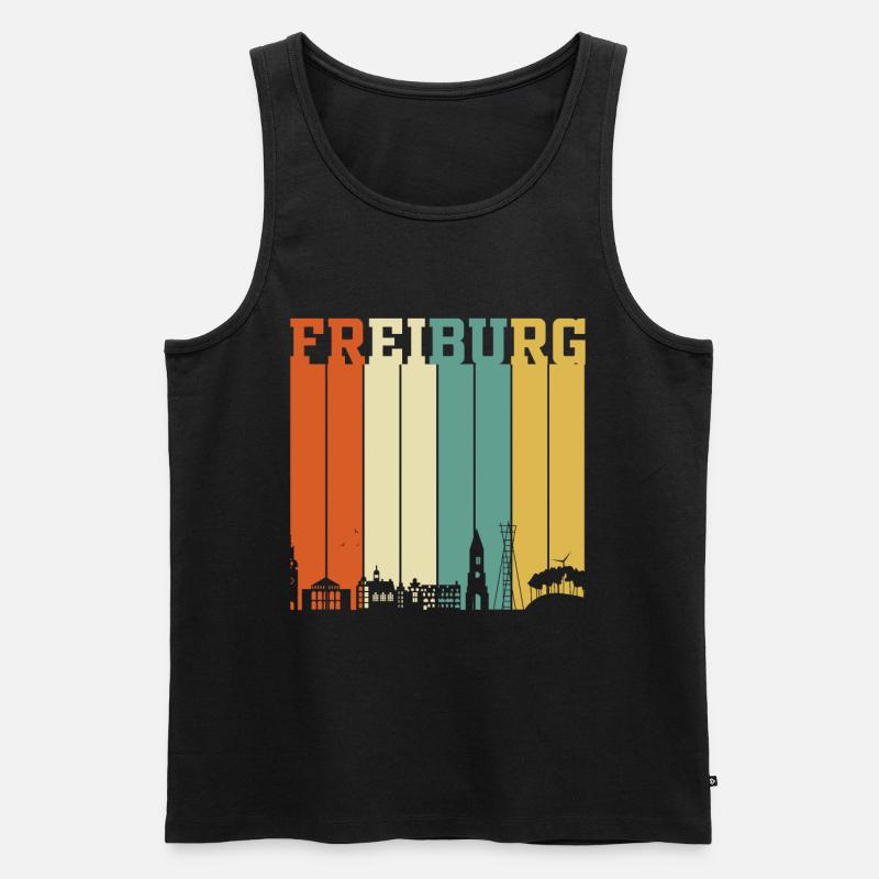Freiburg Skyline - Männer Premium Bio Tank Top - Schwarz