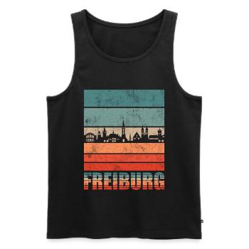 Freiburg - Männer Premium Bio Tank Top - Schwarz - Vorne - AI Model Male 178 light (178cm)
