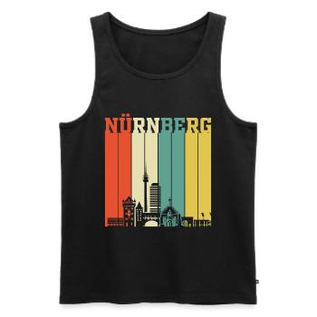 Nürnberg | Nürnberg Retro Vintage - Männer Premium Bio Tank Top - Schwarz - Vorne - Michal (187cm)