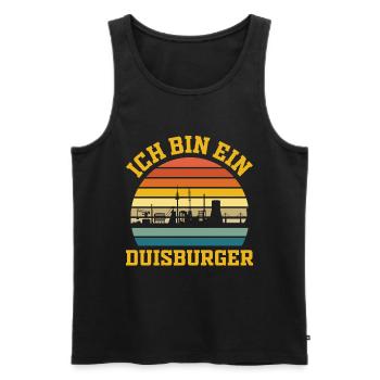Retro Duisburg - Männer Premium Bio Tank Top - Schwarz - Vorne - Michal (187cm)