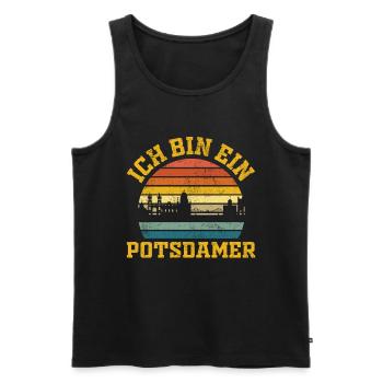 Potsdam | Ich bin ein Potsdamer - Männer Premium Bio Tank Top - Schwarz - Vorne - AI Model Male 178 light (178cm)