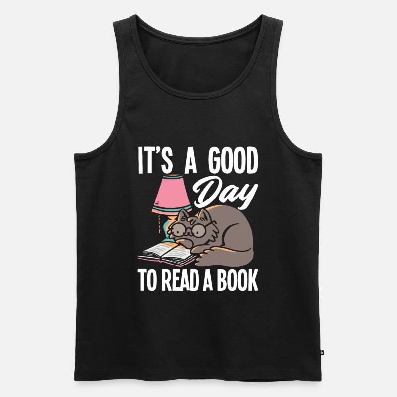 Buch Bücher Leseratte - Männer Premium Bio Tank Top - Schwarz