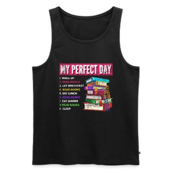 Buch Bücher Tag Geschenk Leseratte - Männer Premium Bio Tank Top - Schwarz - Vorne - Michal (187cm)