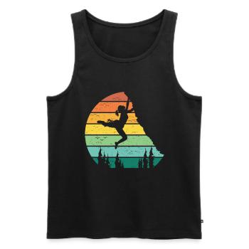 Bouldern Sportlerin - Männer Premium Bio Tank Top - Schwarz - Vorne - Michal (187cm)