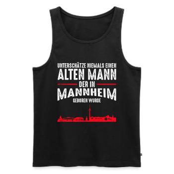 Mannheim Skyline - Lustige alte Männer Sprüche - Männer Premium Bio Tank Top - Schwarz - Vorne - AI Model Male 178 light (178cm)