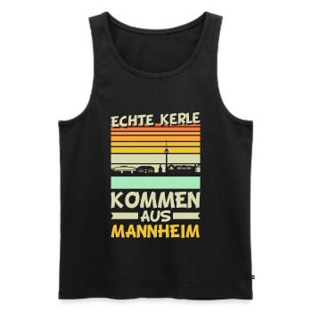 Lustige Mannheim Sprüche Stadt Liebe Heimat - Männer Premium Bio Tank Top - Schwarz - Vorne - AI Model Male 178 light (178cm)