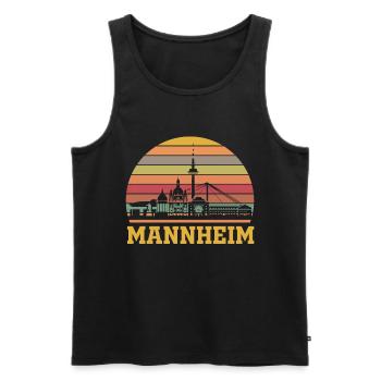 Mannheim - Männer Premium Bio Tank Top - Schwarz - Vorne - AI Model Male 178 light (178cm)