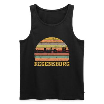 Regensburg - Männer Premium Bio Tank Top - Schwarz - Vorne - Michal (187cm)