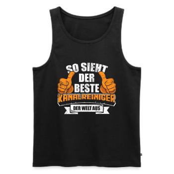 Kanalreiniger Vintage - Männer Premium Bio Tank Top - Schwarz - Vorne - Michal (187cm)