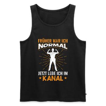 Lustiges Kanalreiniger Sprüche Geschenk - Männer Premium Bio Tank Top - Schwarz - Vorne - Michal (187cm)