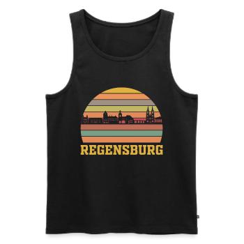 Regensburg - Männer Premium Bio Tank Top - Schwarz - Vorne - Michal (187cm)