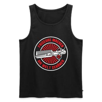 Friseur - Männer Premium Bio Tank Top - Schwarz - Vorne - AI Model Male 178 light (178cm)