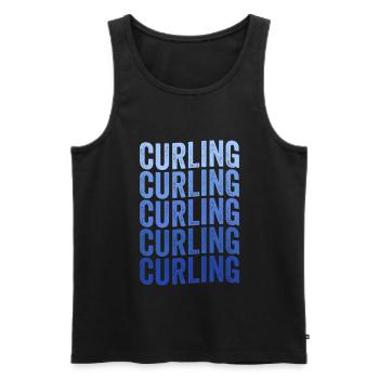 Curling Player - Men's Premium Organic Tank Top - black - Front - AI Model Male 178 light (178cm)