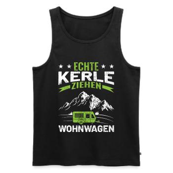 Echte Kerle ziehen Wohnwagen - Männer Premium Bio Tank Top - Schwarz - Vorne - Michal (187cm)