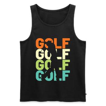 Golf Golfer Retro - Männer Premium Bio Tank Top - Schwarz - Vorne - AI Model Male 178 light (178cm)
