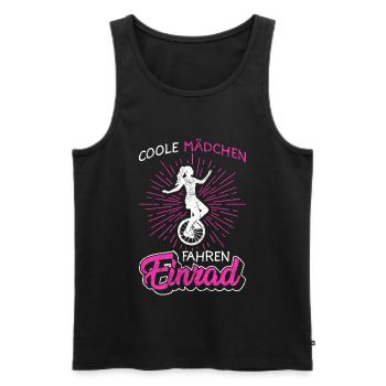 Einrad | Coole Mädchen fahren Einrad - Männer Premium Bio Tank Top - Schwarz - Vorne - Michal (187cm)