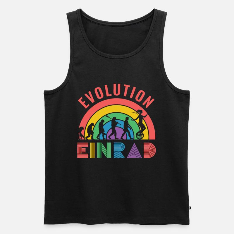 Einrad Evolution Geschenk - Männer Premium Bio Tank Top - Schwarz
