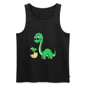 Dinosaurs with Baby Dinosaurs - Men's Premium Organic Tank Top - black - Front - Michal (187cm)