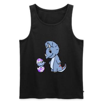 Dinosaurs with Baby Dinosaurs - Men's Premium Organic Tank Top - black - Front - Michal (187cm)