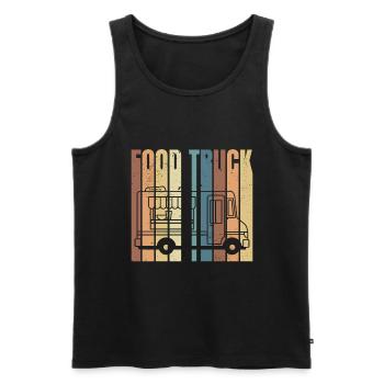 Camion alimentaire vintage - Débardeur bio Premium Homme - noir - Devant - Michal (187cm)